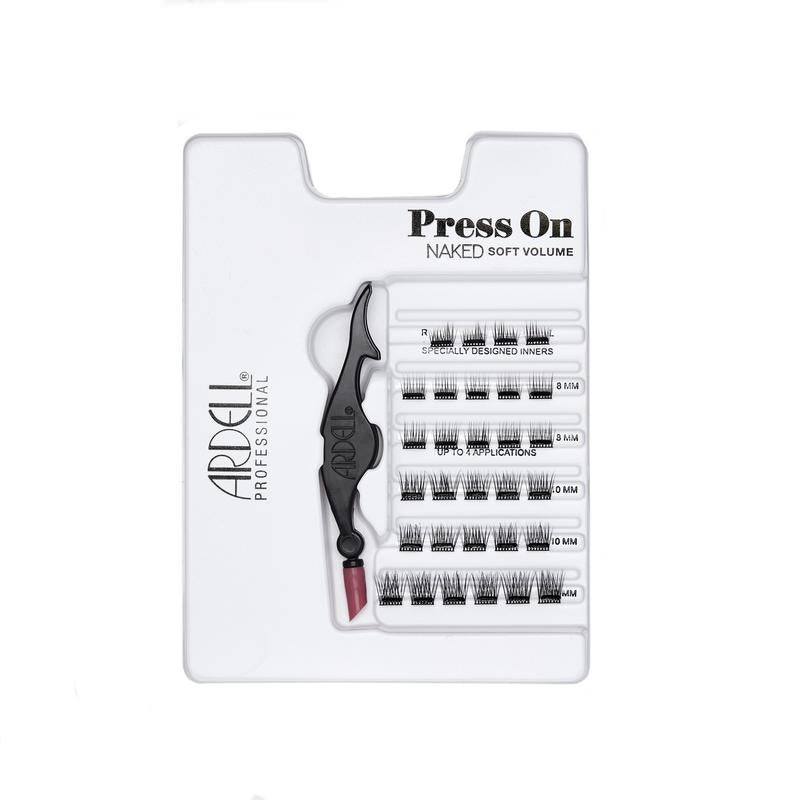 Ardell Press On Naked Soft Volume eyelash package with applicator on a white background