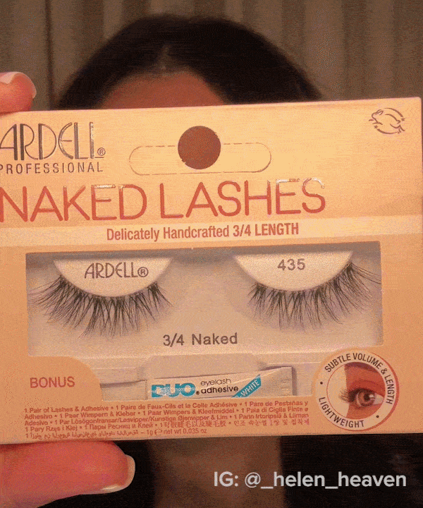 Naked Lash 3/4 length 435 with DUO 1 gram Glue gif
