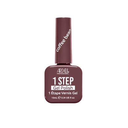 Ardell 1 Step Gel Polish in Coffee Bean, a rich mocha brown gel polish for a flawless one-step manicure.