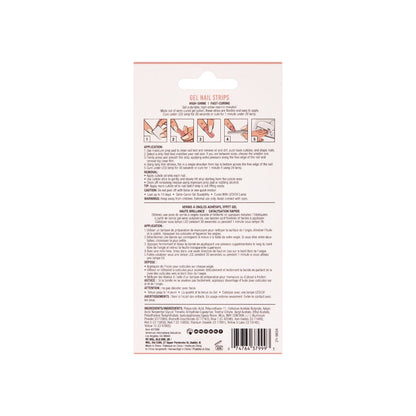 Back details of Ardell Nail Addict Gel Nail Strips box.