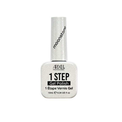 Ardell Moonstone 1 Step Gel Polish in shimmering pearl white, ideal for a luminous, salon-quality manicure at home.