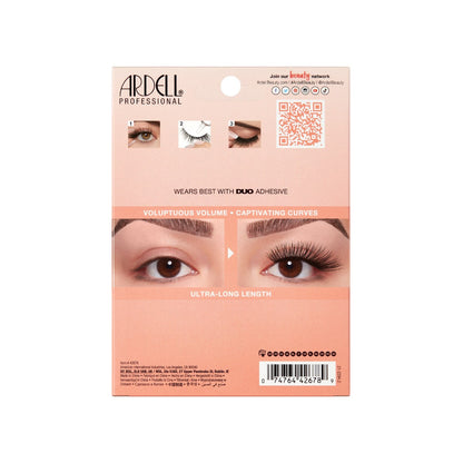 Back of 4 pair of lashes in packaging