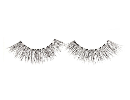 Pair of Ardell Textureyes 585 upper false lashes lay side by side isolated in a white color setting